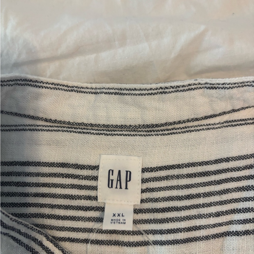 GAP Blue and White Linen Blend Striped Midi Dress XXL NWT - Picture 8 of 10